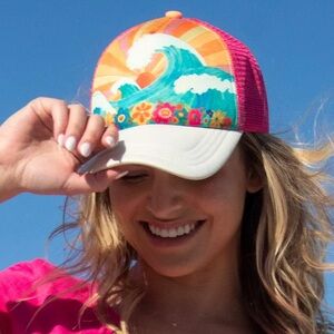 Natural Life Adjustable Trucker Hat - Waves